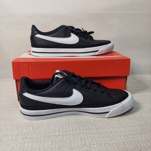 Nike Court Legacy Big Kids 4Y Black/White DA5380-002 Classic Low w/Box